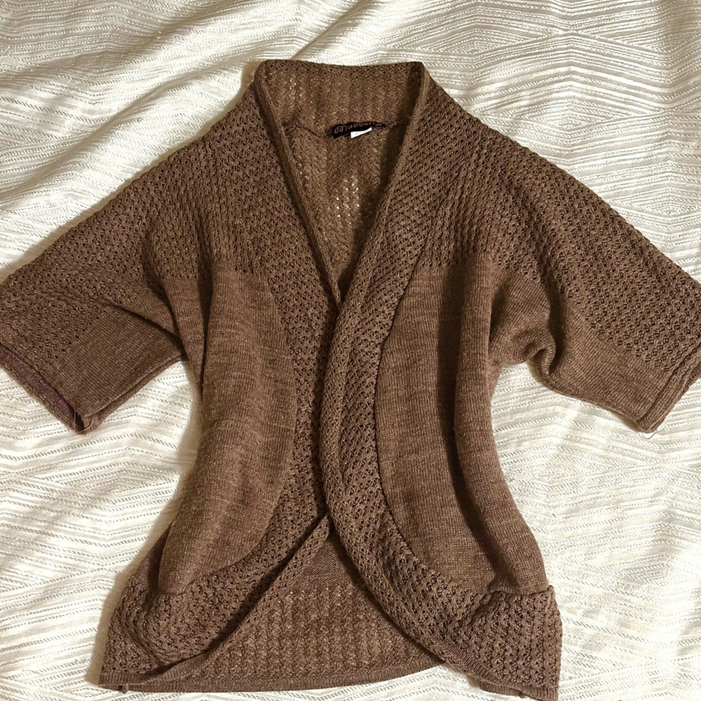 Cute Cropped Brown Knit Sweater